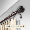 Central Design 1 in. Velia Curtain Rod with 66 to 120 in. Extension, Mahogany 100-05-666
